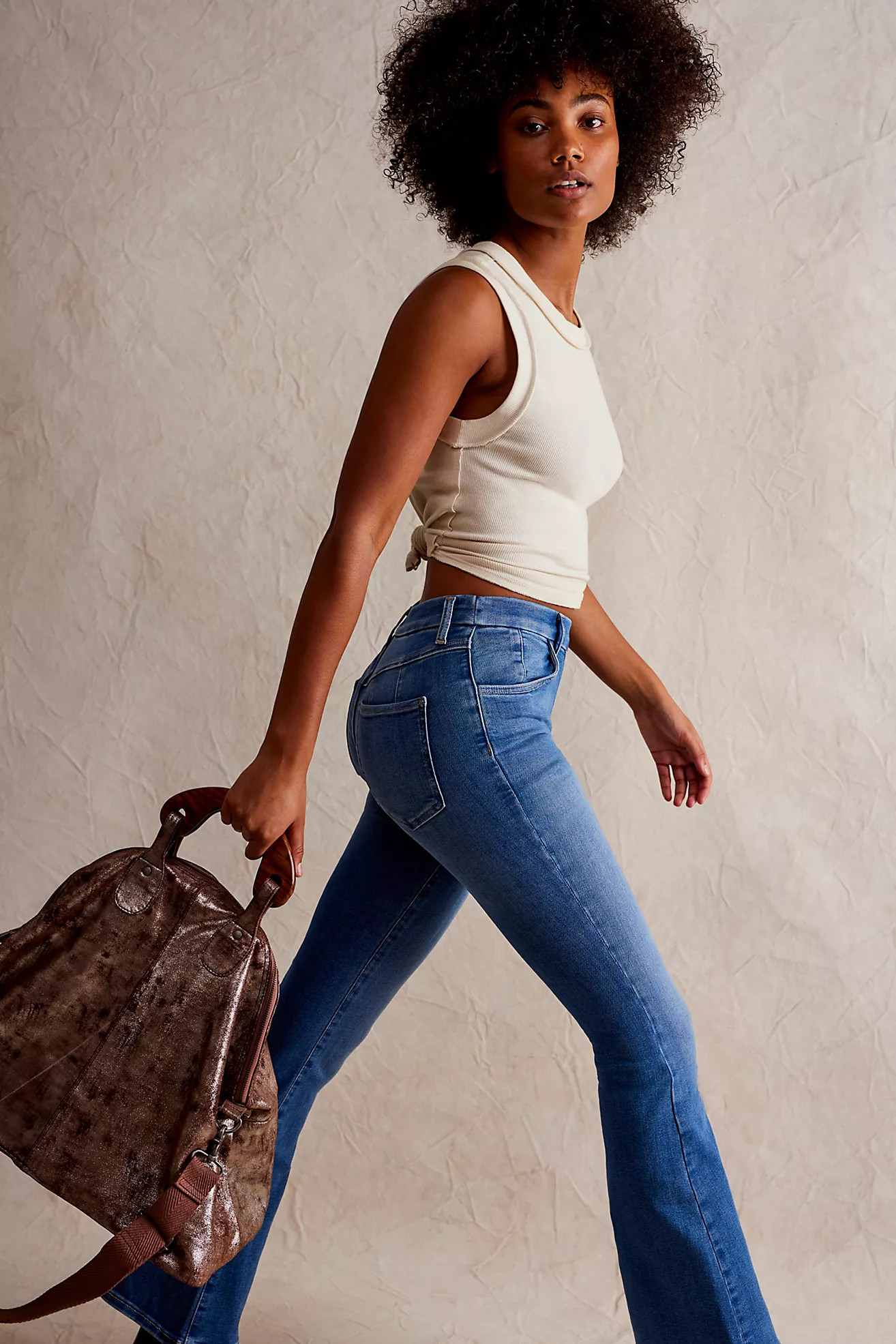 CRVY Infinite Stretch Pull-On Flare Jeans | Free People (Global - UK&FR Excluded)