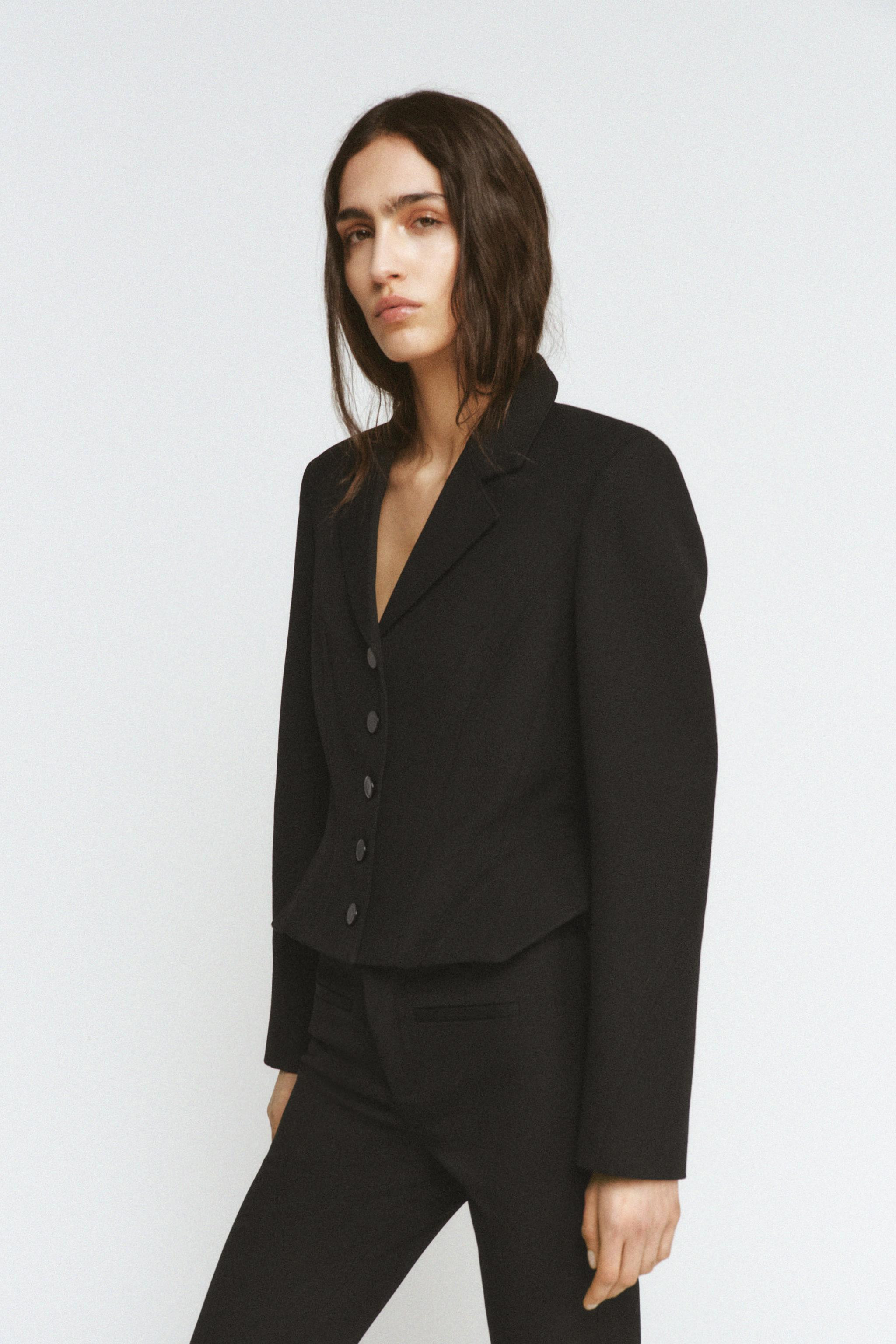 CROPPED TOPSTITCHED BLAZER ZW COLLECTION | Zara US