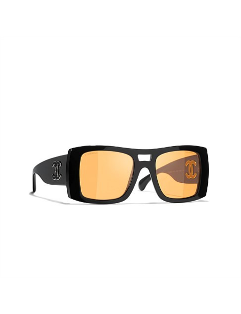 Chanel Square Black Orange Sunglasses | David Jones | David Jones (Australia & New Zealand)