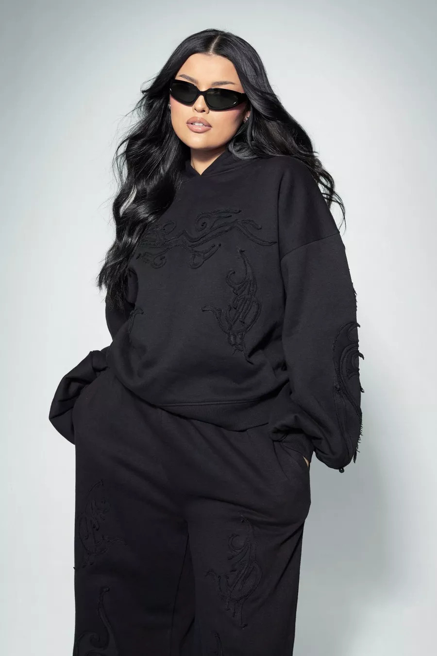 Kourtney Kardashian Barker Applique Hoodie | boohoo (US & Canada)