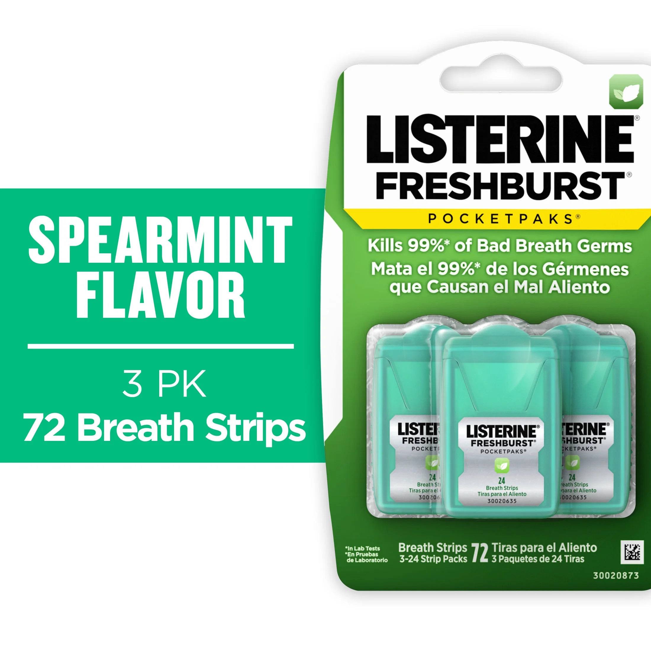 Listerine Freshburst PocketPaks Oral Care Breath Strips, Breath Spray Strips, 24 Count, 3 pack | Walmart (US)