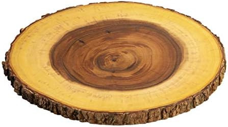 Villa Acacia Live Edge Wood Serving Platter Natural Acacia Wood and Organic Raw Bark Edge Large | Amazon (US)