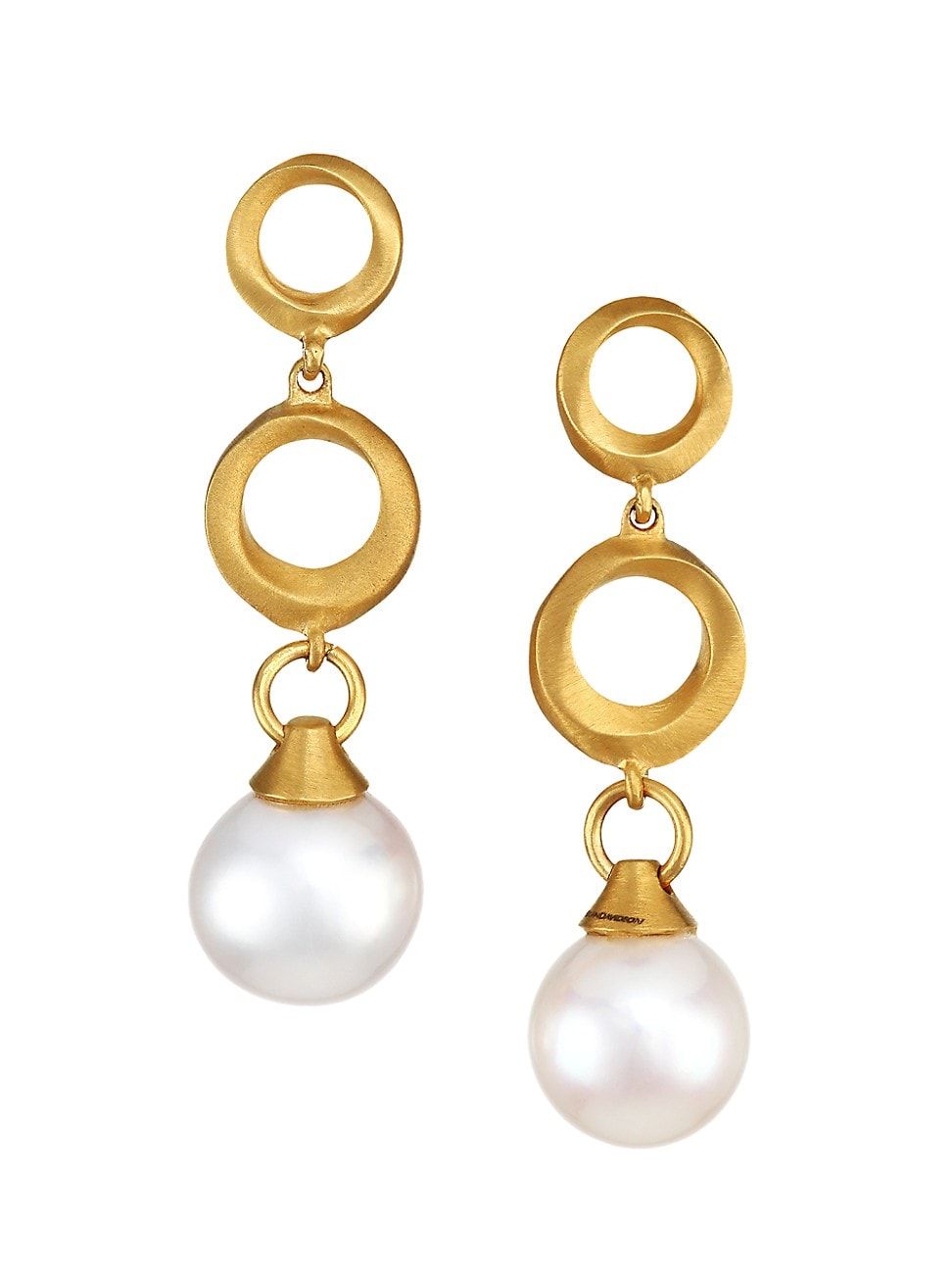 Dean Davidson Women's Origami 22K Yellow Goldplated & 9.5MM Freshwater Pearl Mini Drop Earrings - Pe | Saks Fifth Avenue