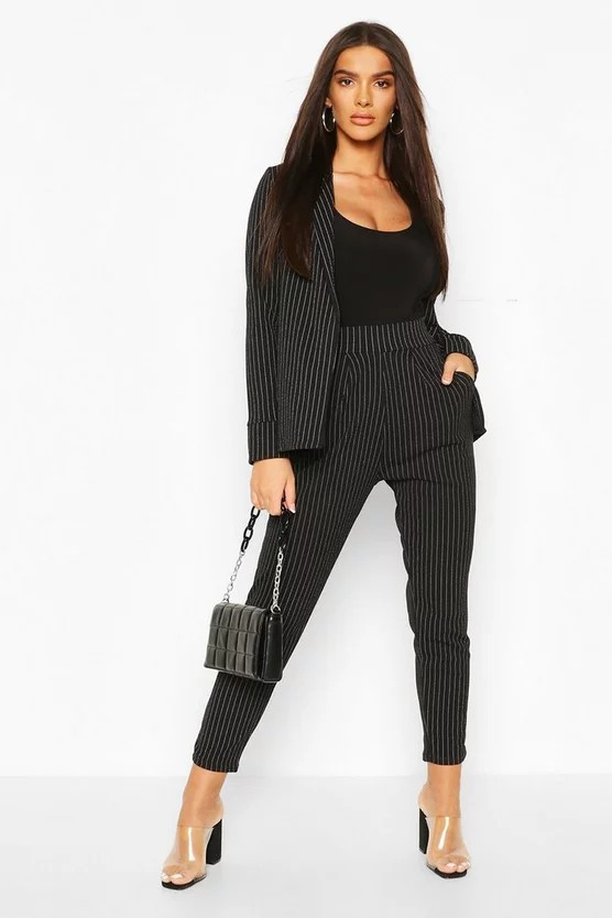 Pinstripe Tailored Blazer And Trouser Co-Ord Suit | Boohoo.com (UK & IE)