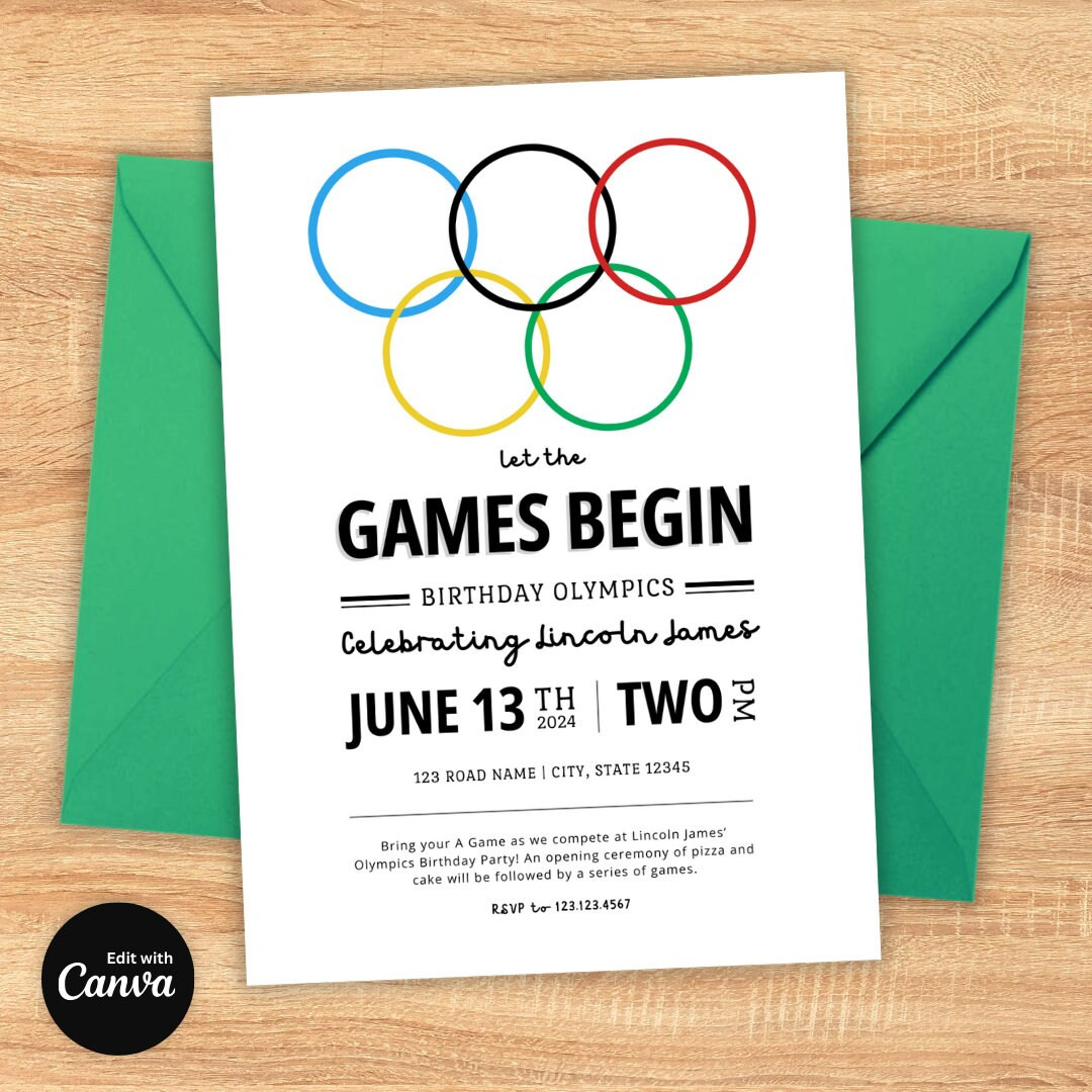 Olympics Party Editable Invitation, Olympics Birthday Party, Olympics Party Invite, Sporting Invi... | Etsy (US)