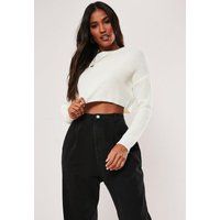 Tall White Basic Super Cropped Knit Sweater | Missguided (US & CA)