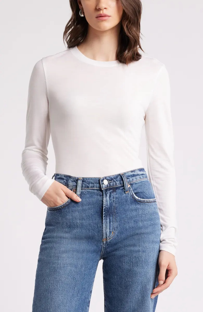 Long Sleeve Lyocell & Wool T-Shirt | Nordstrom