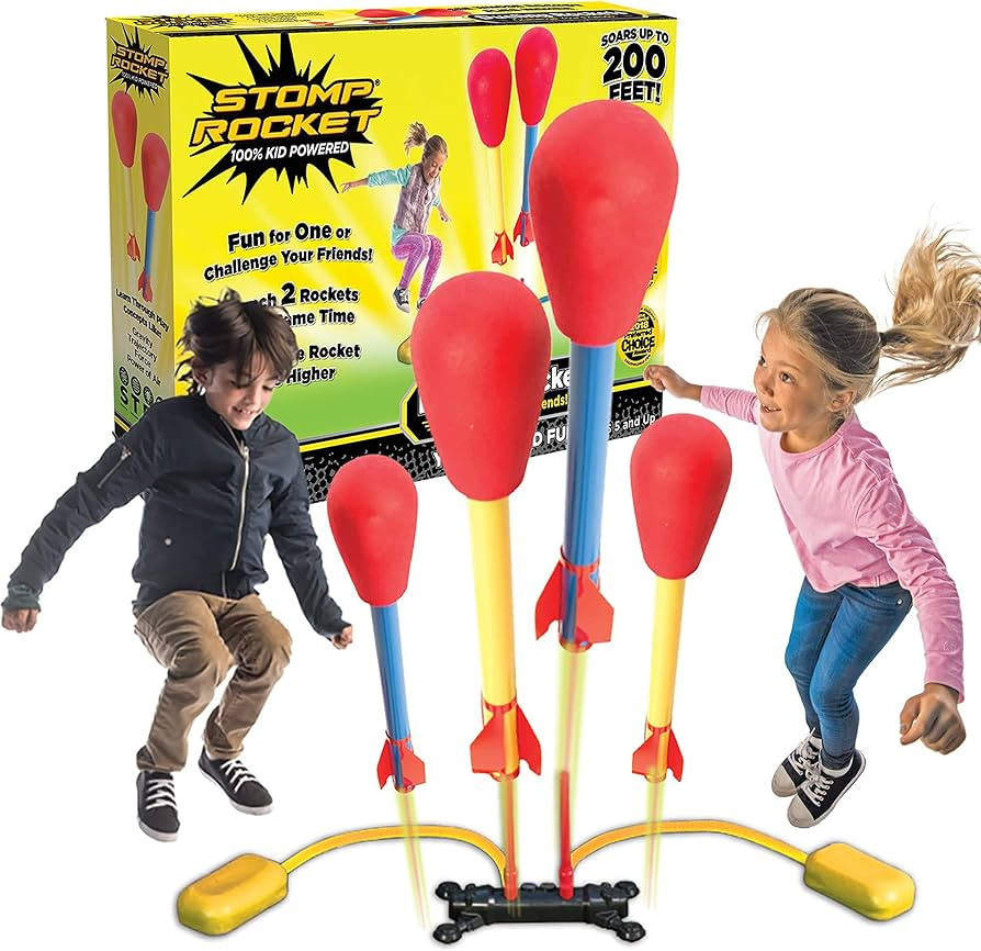 The Original Stomp Rocket Dueling Rockets, 4 Rockets and Rocket Launcher - Outdoor Rocket Toy Gif... | Amazon (US)