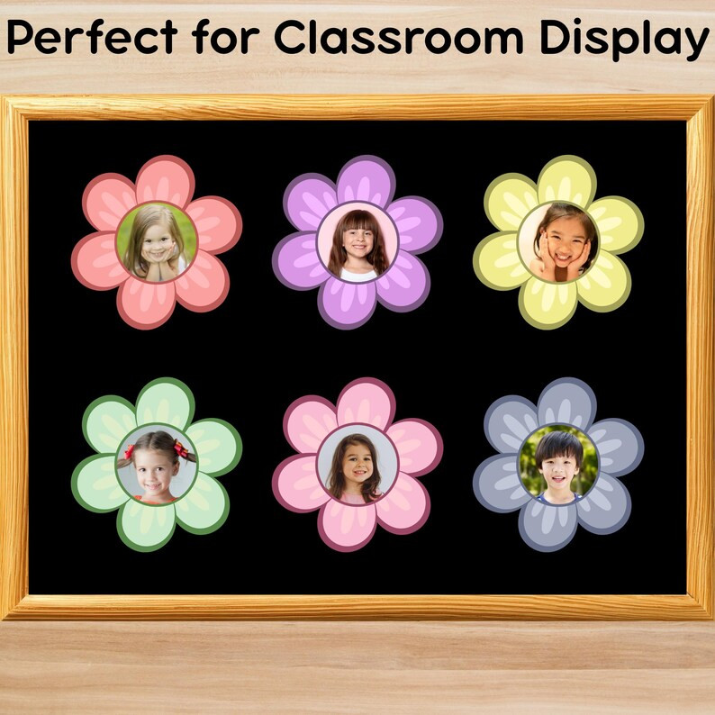 Editable Student Photo Frame Printable, Flower Frame Classroom Display, Bulletin Board Decoration... | Etsy (US)