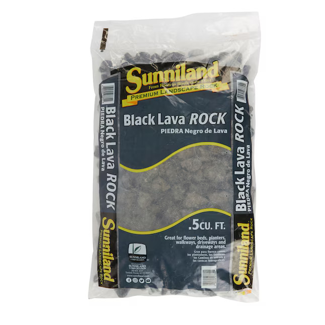 Sunniland 0.5 Cubic feet 16.5-lb Black Lava rock ( 0.5 - 3.0-in Rock Size ) | Lowe's