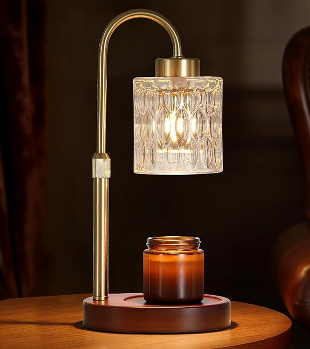Candle Warmer Lamp with Dimmer and Timer,Home Decor Lamp for Scented Jar,Antique Brass Electric W... | Amazon (US)