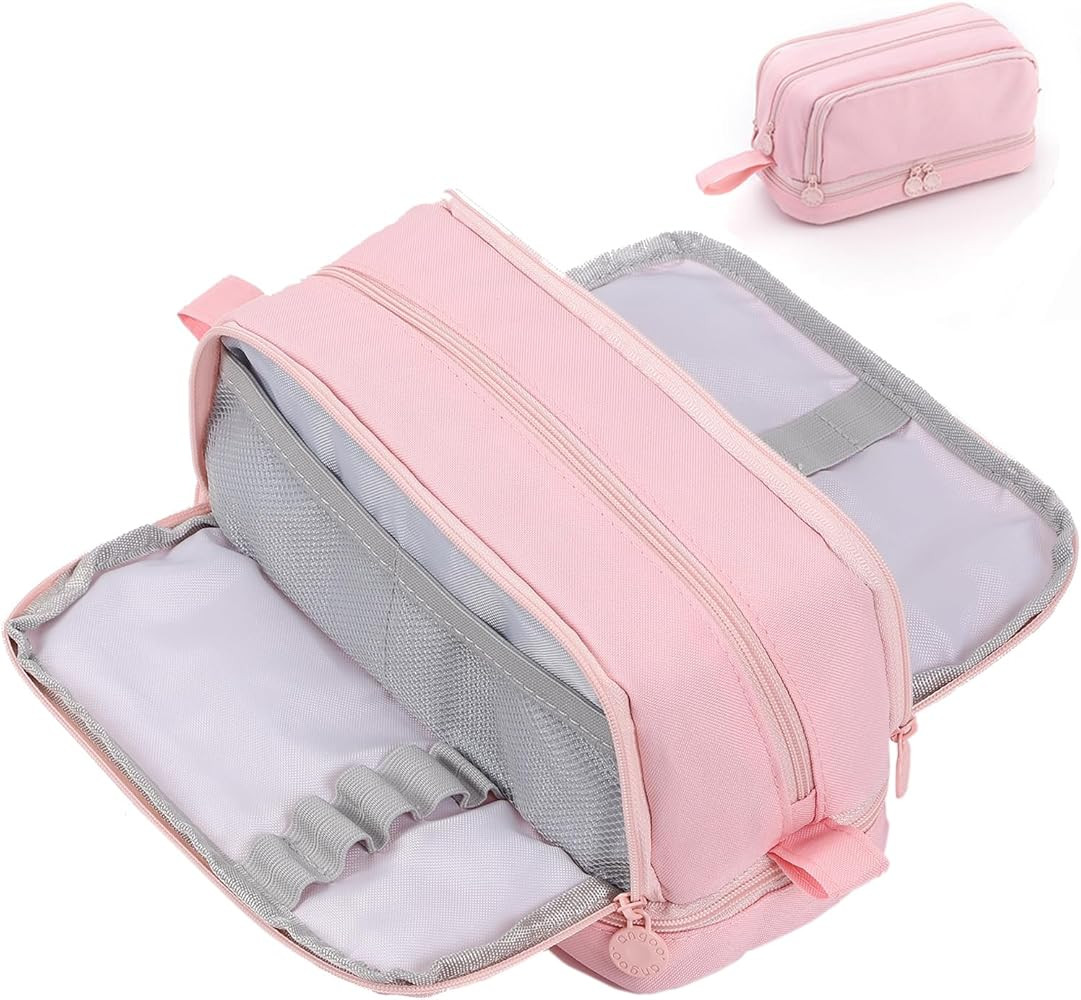 Pencil Case with 4 Compartments, Pencil Pouch Bag Large Capacity, Multi-Slot Aesthetic Stationery... | Amazon (US)