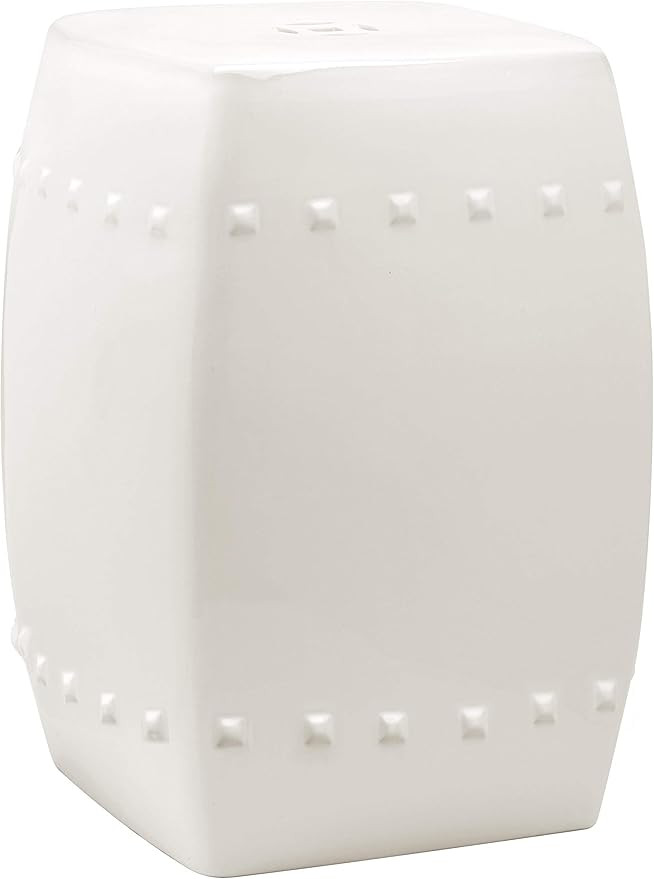 Safavieh Villa Glazed Ceramic Decorative Garden Stool, Cream | Amazon (US)