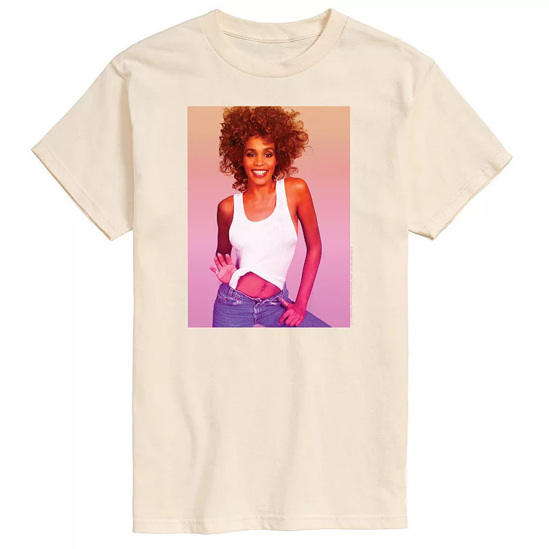 Men's Whitney Houston Photo Tee, Size: XXL, Beige | Kohl's