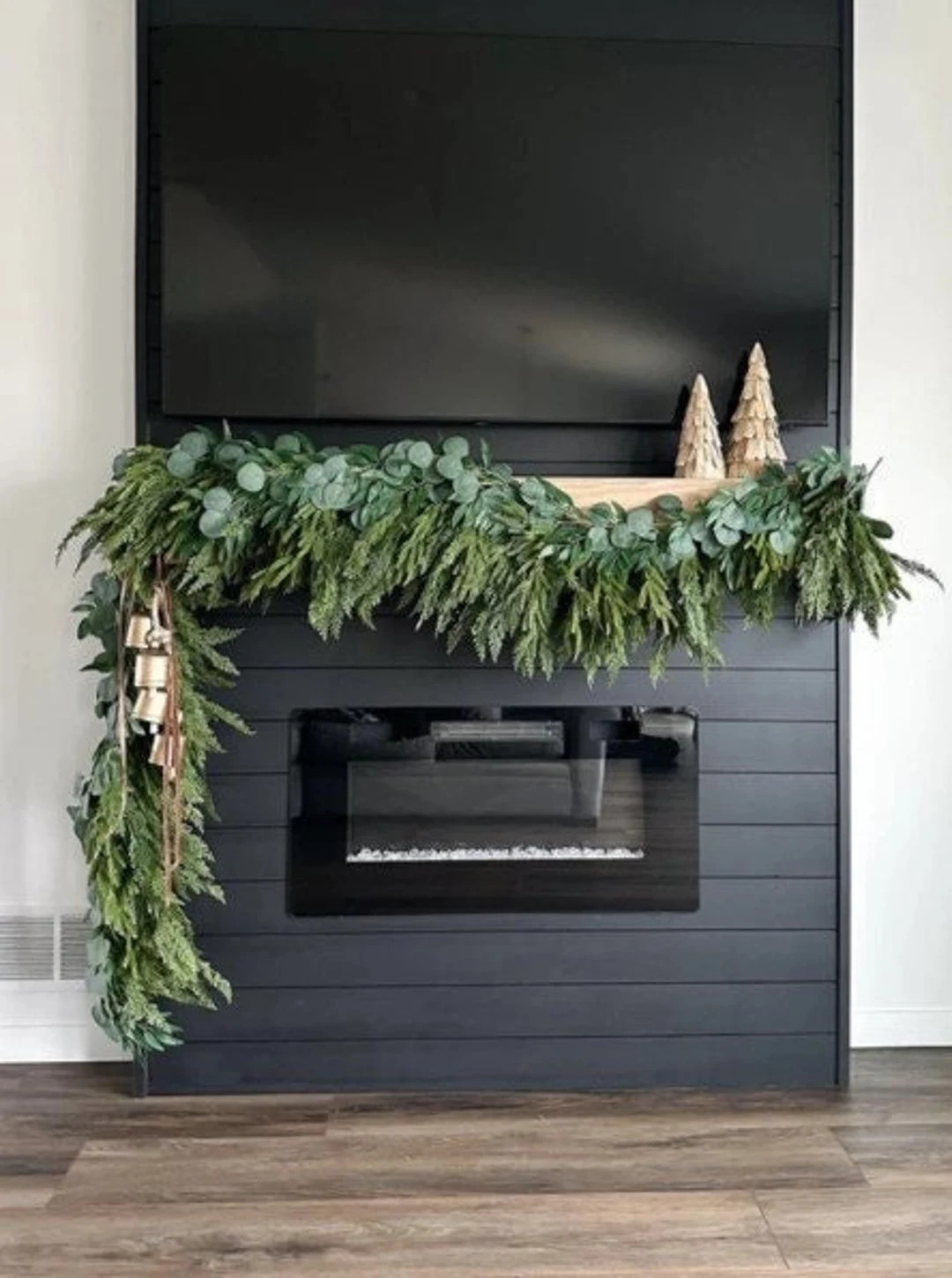 Artificial Cedar and Norfolk Pine Garland, Winter Garland for Stairs, Holiday Garland for Mantel,... | Etsy (US)