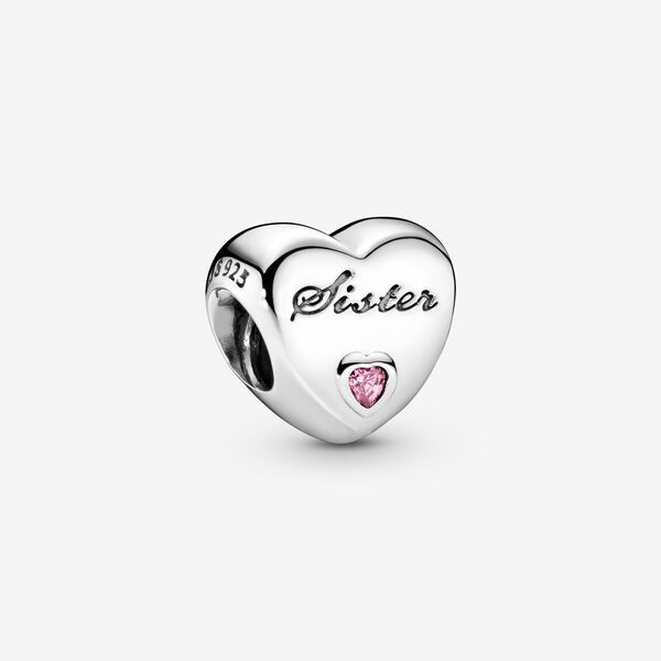 Sister's Love Charm in Sterling Silver & Pink CZ | Pandora (CA)