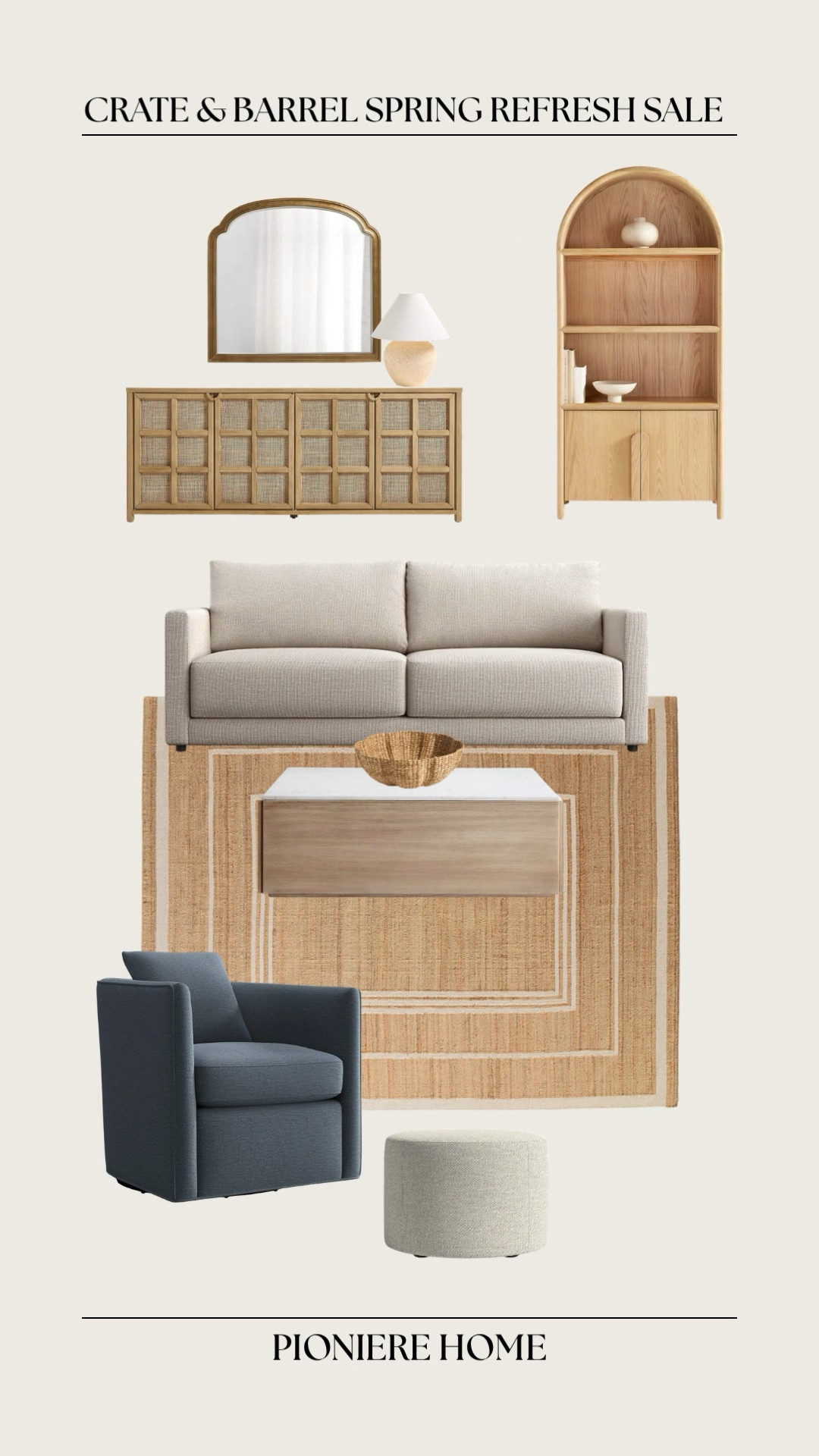 Crate & Barrel spring refresh saw nip to 30% off furniture and decor. Living room furniture, sideboard, arched bookshelf, jute rug, accent chairs

#LTKSaleAlert #LTKSeasonal #LTKHome