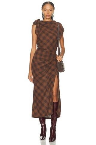 Isabel Marant Etoile Naerys Dress in Brown | FWRD 