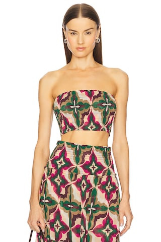 MISA Los Angeles Roksana Bandeau in Prismatic Tile Fusch from Revolve.com | Revolve Clothing (Global)