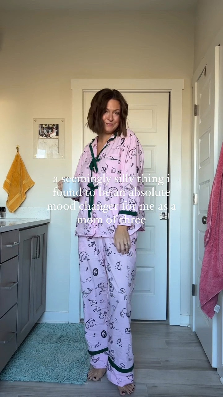 a cute set of pajamas! 

i know, i know, it seems silly but truly it’s made a difference in my daily mood! as a mom of three wild boys, im completely exhausted by the end of the day and often wanting to change into my pjs by 5 pm. and now i do because they’re all so cute 🥲 

i love that they’re so comfortable but i still feel put together. and in the morning, i get the boys all ready, coffee brewed, and get us right into the car for kinder drop off still feeling cozy and cute. 

the bedtime and before school routines can sometimes feel so chaotic and quick, but being in a good set of jams can really help help trick my mind into slowing it all down. 

anyways! comment PJS to get a roundup of my current faves sent to your DMs 🤗 

#LTKGiftGuide #LTKFamily #LTKStyleTip