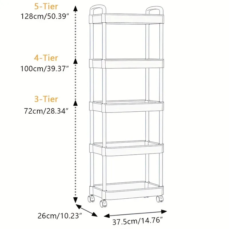 Cart Rack Handle Kitchen Bathroom Office Mobile Snack Multi-layer Multi-functional Bedroom Bedsid... | Temu Affiliate Program