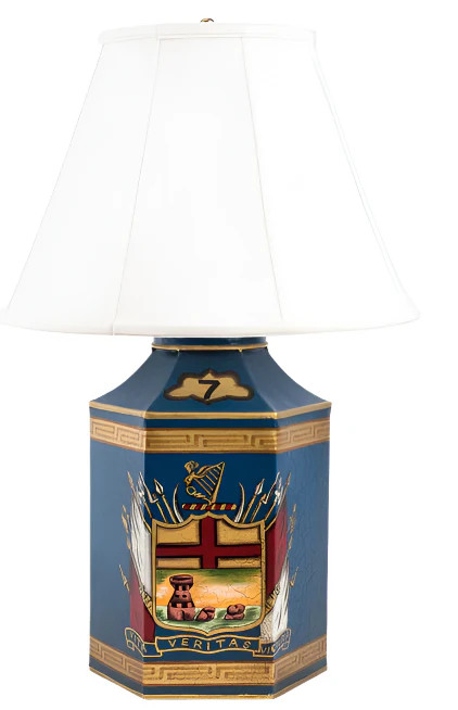 Navy Regal Crest Lamp | The Enchanted Home