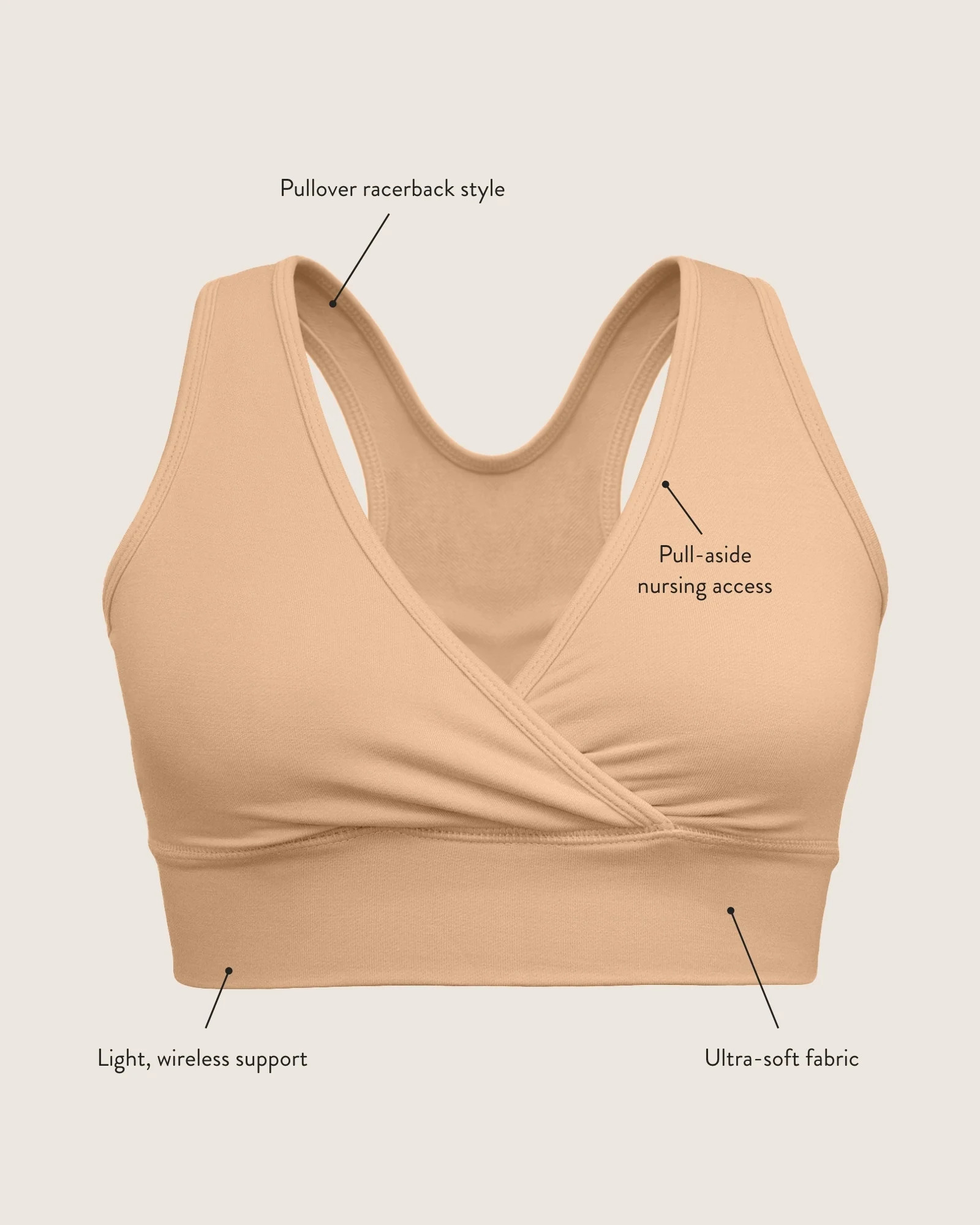 French Terry Racerback Nursing & Sleep Bra | Black - Kindred Bravely | Kindred Bravely