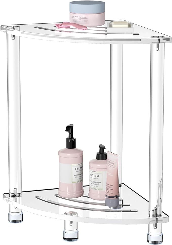 Sumerflos Acrylic Corner Shower Stool for Inside Shower - Clear Small Shower Bench for Shaving Le... | Amazon (US)