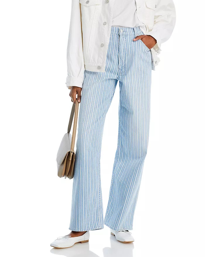 MOTHER High Rise Striped Spinner Jeans in Lined Up Back to results -  Women - Bloomingdale's | Bloomingdale's (US)