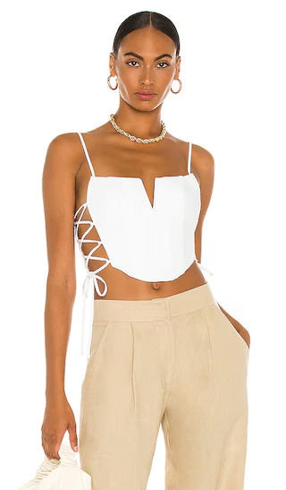 Katerina Bustier Top in White | Revolve Clothing (Global)
