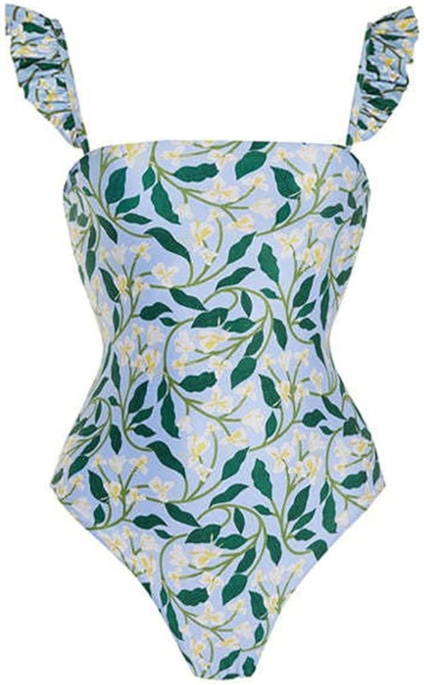 Monokini Swimsuits for Women Tummy Control Bathing Suits with Sarong Cover Ups V Neck Vinatge Boh... | Amazon (US)