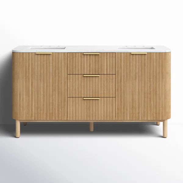 Nova 66" Marble Top Double Sink Vanity | Wayfair North America