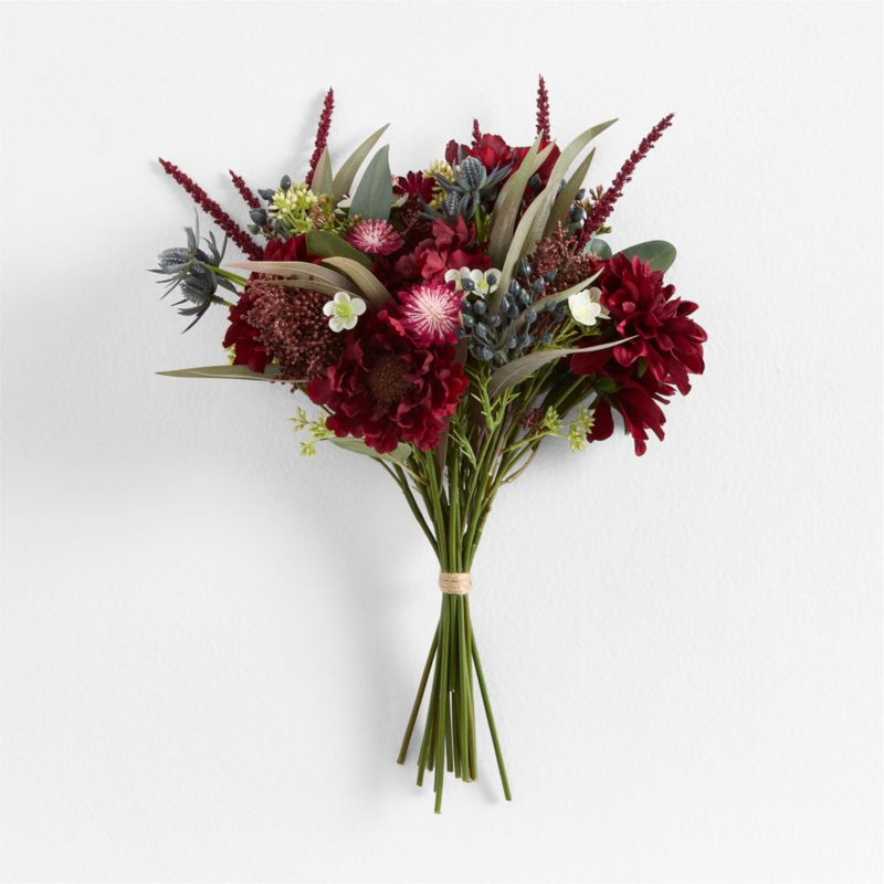 Faux Purple Dahlia and Eucalyptus Bouquet | Crate & Barrel | Crate & Barrel