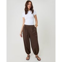 Threadbare Balloon Trousers with Pockets in Brown | Threadbare UK
