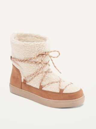 Faux-Fur-Lined Sherpa Boots for Women | Old Navy (US)