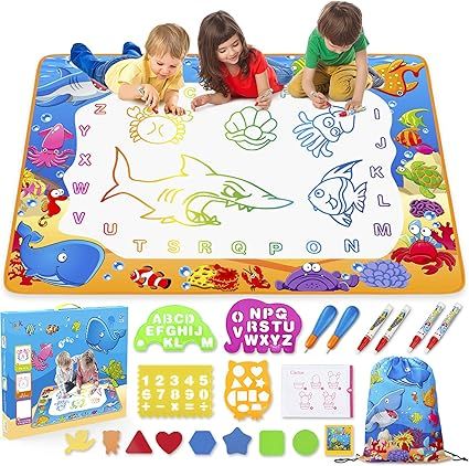 Toyk Aqua Magic Mat - Kids Painting Writing Doodle Board Toy - Color Doodle Drawing Mat Bring Pen... | Amazon (US)