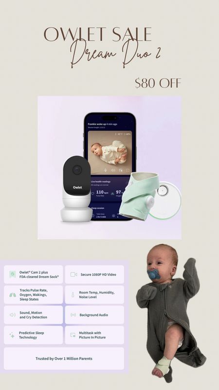 Our owlet baby monitor and sock is on sale right now! We love this thing! Gives us a peace of mind knowing his heart rate is being monitored throughout the night 