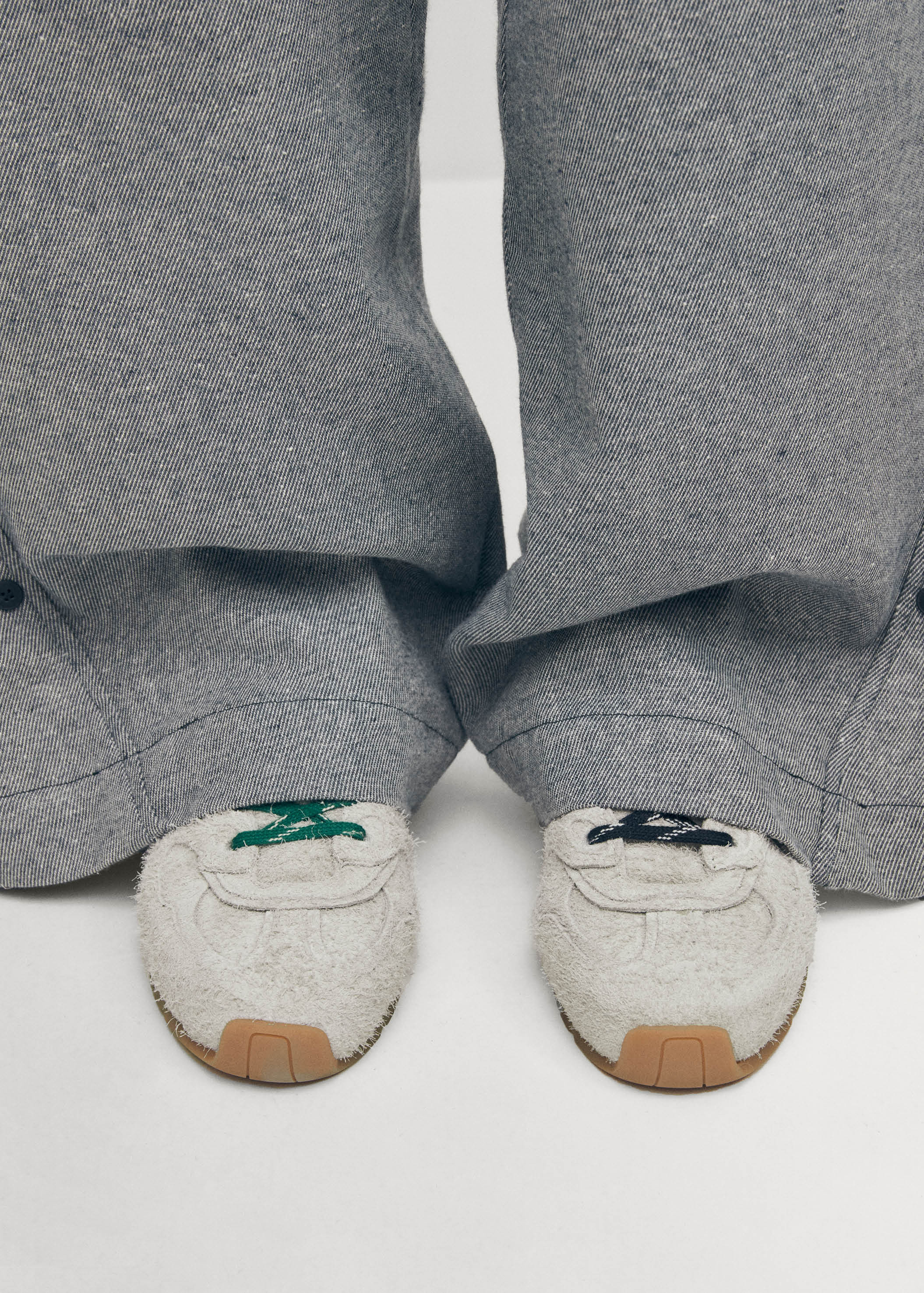 Tb.56 Suede Fuzzy Light Grey Leather Sneakers | Alohas US