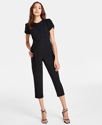 Women's Tie-Waist Tulip-Sleeve Jumpsuit | Macy's