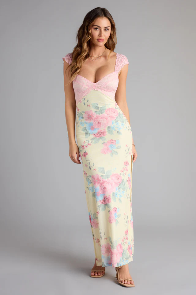 Garden Party Chic Lace Floral Maxi Dress | Windsor Stores