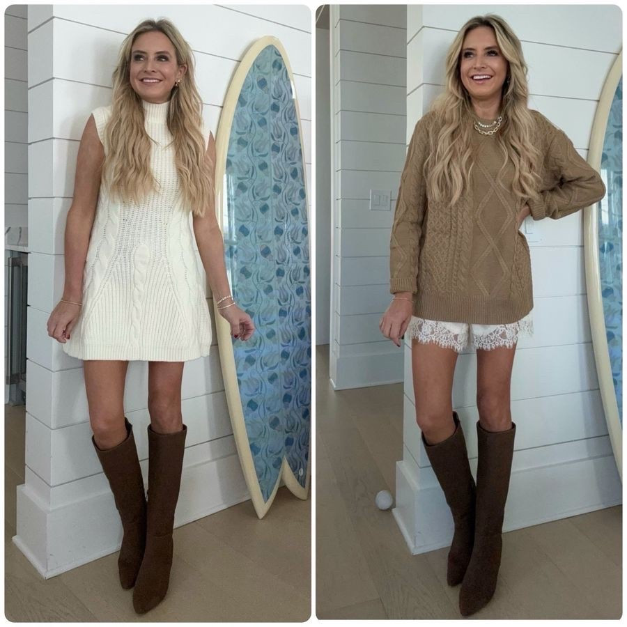 Perfect cool weather looks!! Love the sweater dress and paired the cute cardigan with my fave Amazon lace shorts! 

#LTKmomlife #LTKootd #LTKSeasonal