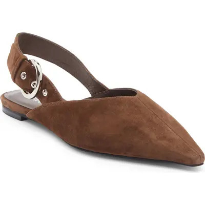 Jeffrey Campbell Scone Slingback Pointed Toe Flat in Khaki at Nordstrom, Size 11 | Nordstrom