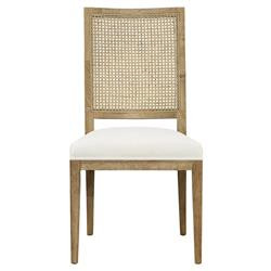 Horton White Performance Woven Cane Brown Oak Dining Side Chair - Set of  2 | Kathy Kuo Home