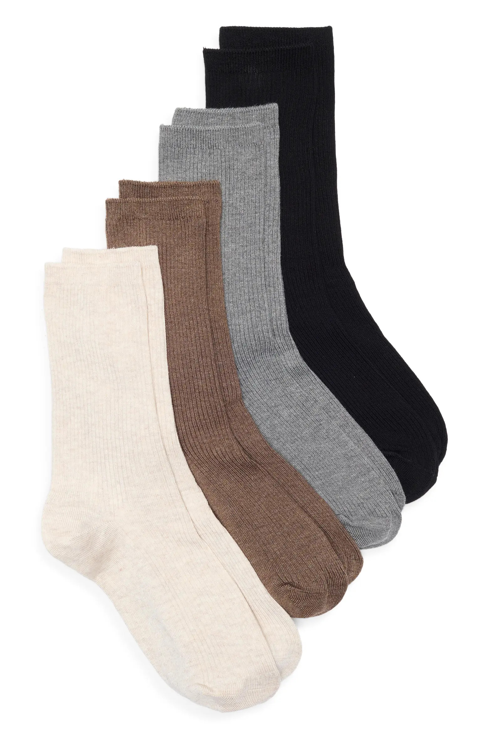 Assorted 4-Pack Everyday Rib Crew Socks (Women) | Nordstrom | Nordstrom