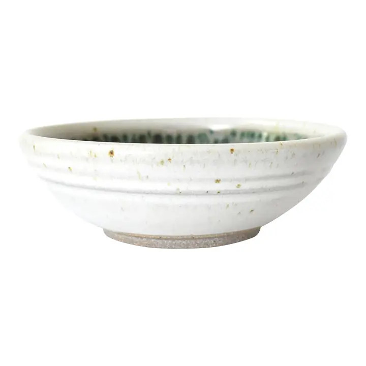 Early 21st Century Art Pottery Green and White Bowl | Chairish