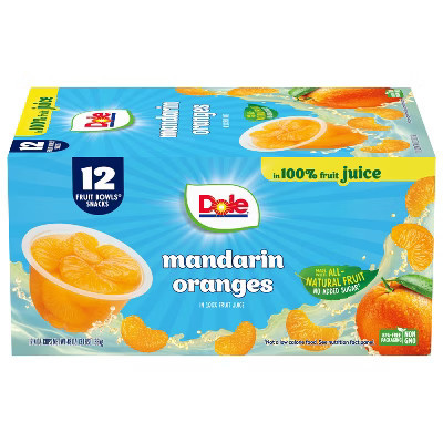 Dole Mandarin Oranges Fruit cups in 100% Juice - 48oz/12ct | Target