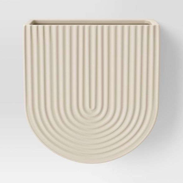 6.25" Outdoor Arched Stoneware Wall Planter Cream - Project 62™ | Target
