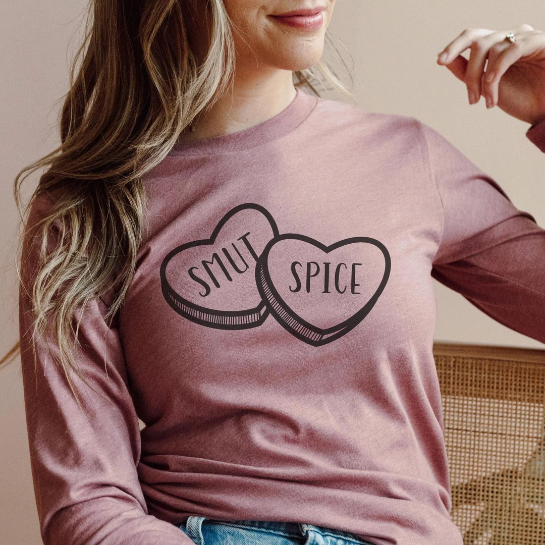 Smut & Spice Romance Reader Long Sleeved T-shirt  Gift for - Etsy | Etsy (US)