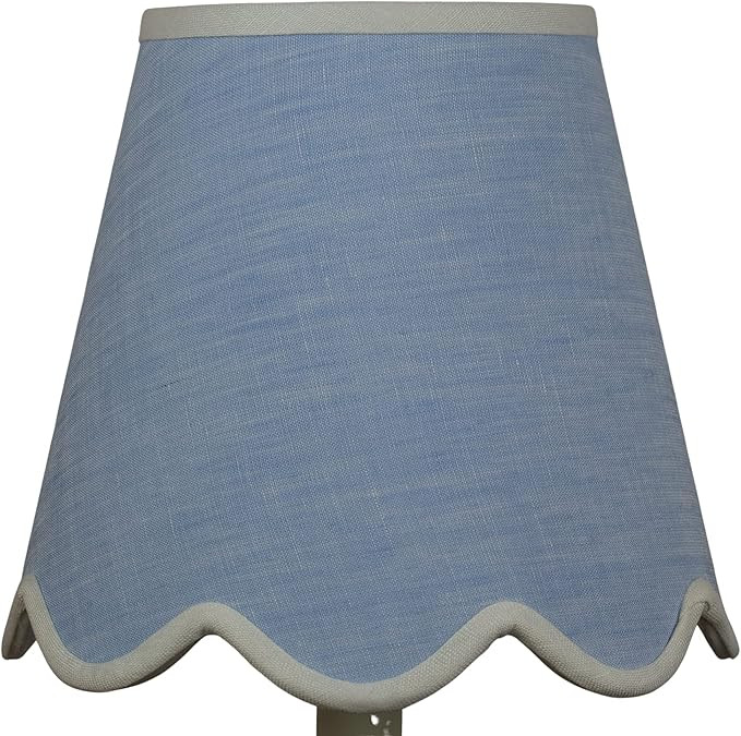 Linen 6 Inch Scallop Bottom Empire Lamp Shade (Blue Chambray) | Amazon (US)