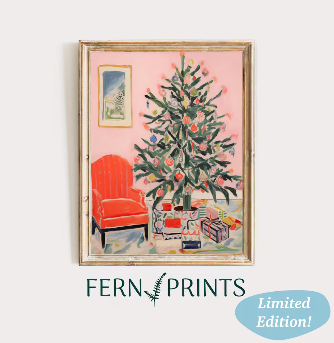 Bright Christmas Tree Painting Joyful Art Print Artful Christmas Artful Holiday Art Colorful Chri... | Etsy (US)